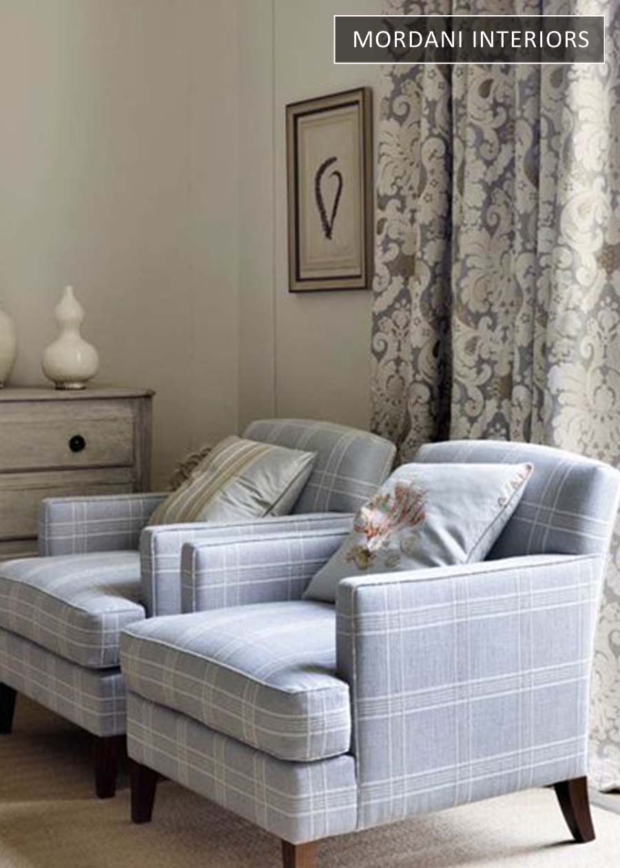 Grey Checked Printed Upholstery